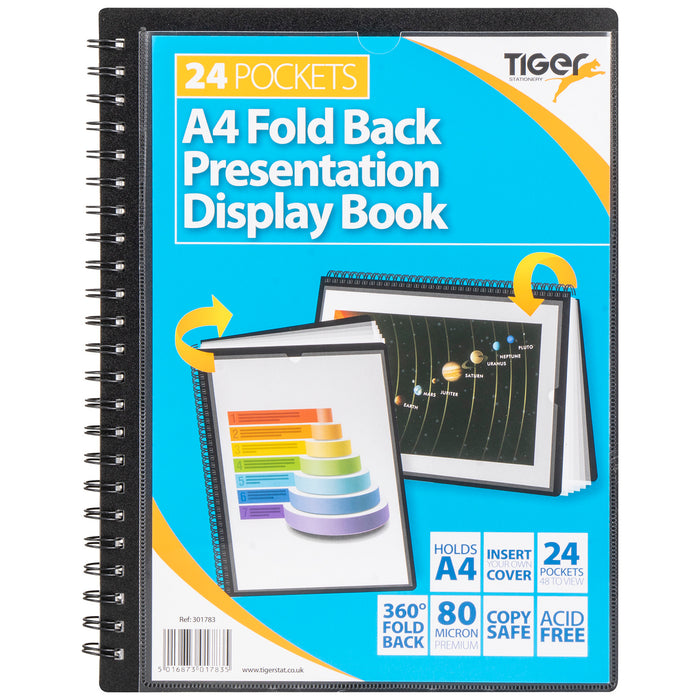 Tiger A4 Fold Back 24 Pocket Display Book