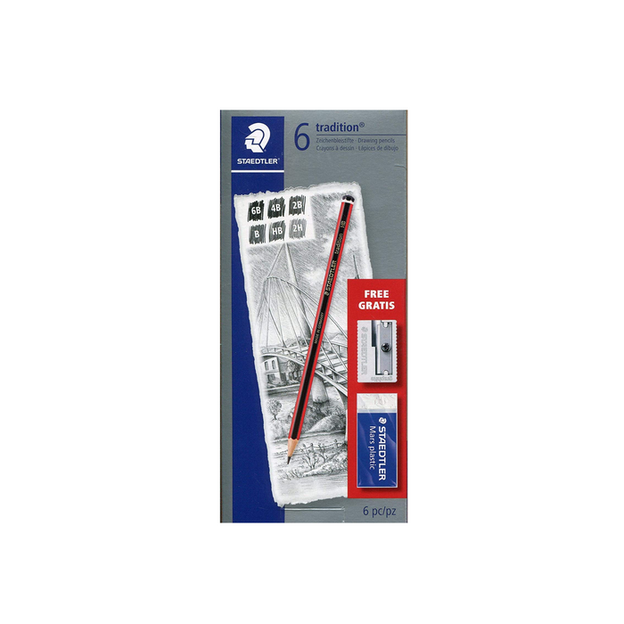 Staedtler Tradition Sketching Pencil with Mars Plastic Eraser/Metal Sharpener